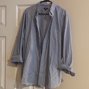 Express Blue Striped Dress Shirt